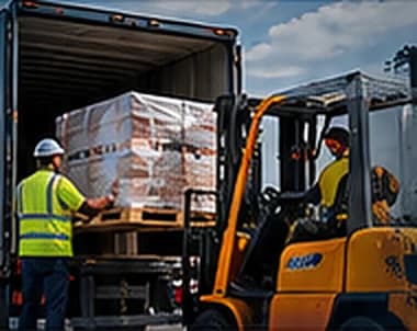 Forklift ile tıra paletli malzeme yüklenmesi